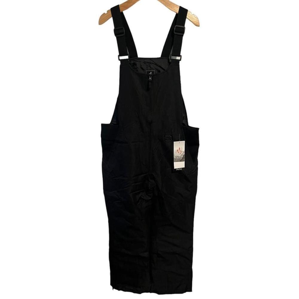 Pulse Snow Ski Bibs Overalls Womens Size Large Black Waterproof Performance NEW